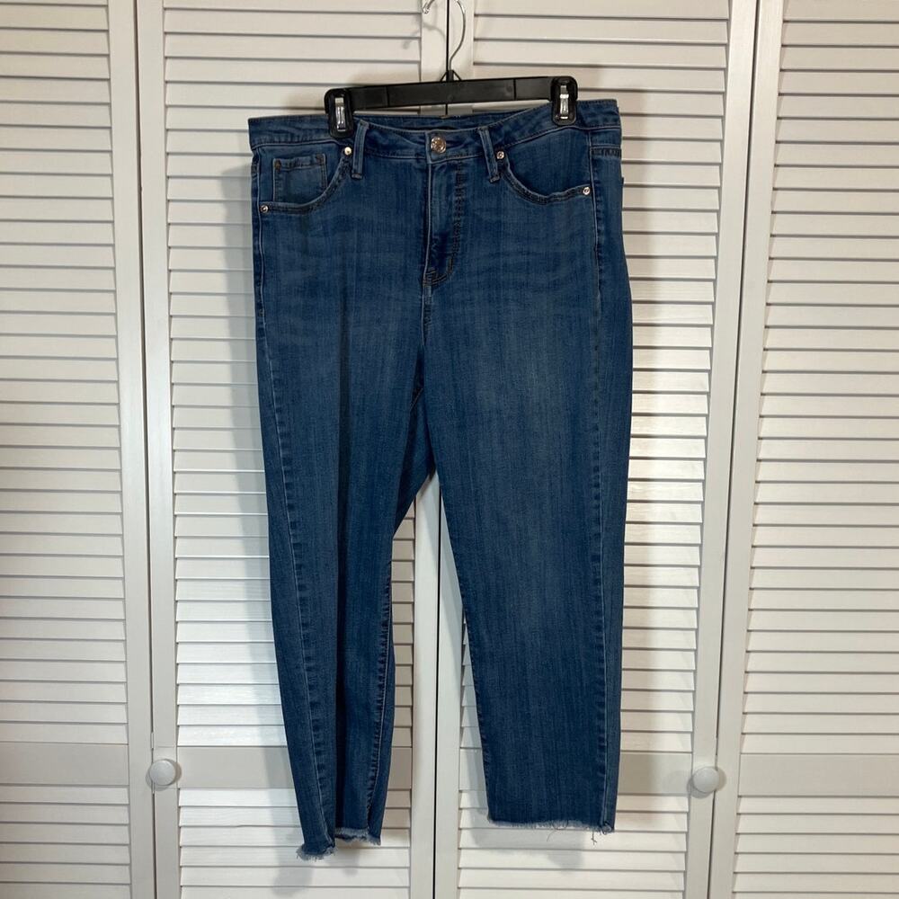 Seven7 Denim Shelby Blue High Rise Straight Capri Jeans Women 12